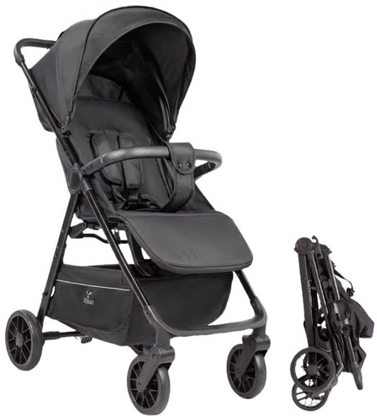 Kinderwagen - Multifunctioneel - met hoge zitplaats - schokdempende wielen - verstelbare zitting voor babyreizen - 2-in-1