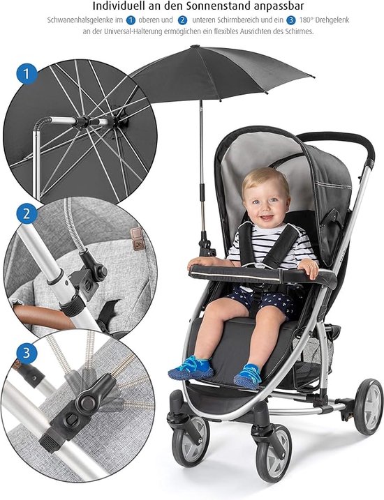 kinderwagen paraplu - Parasol voor kinderwagen, universeel bruikbaar, van Kinder