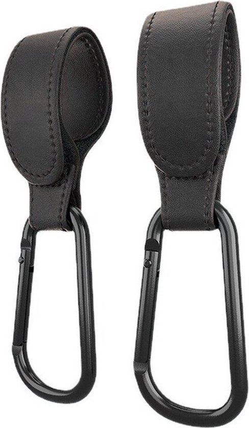 Kinderwagen Tassen haakjes - Set van 2 - Extra Stevig - Buggy Haakjes - Zwart van Kinder