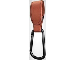 Kinderwagen tassenhaak 1 stuk - Tas Hanger - Buggy haak - Extra stevig - wandelwagen koppeling haak - Verstevigde klittenband Bruin van Kinder