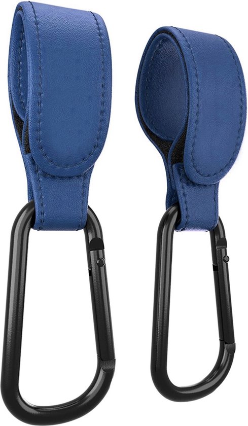 Kinderwagen tassenhaakjes - Buggy haakjes - Babywagen - Haakjes voor tassen - Set van 2 - Blauw van Kinder