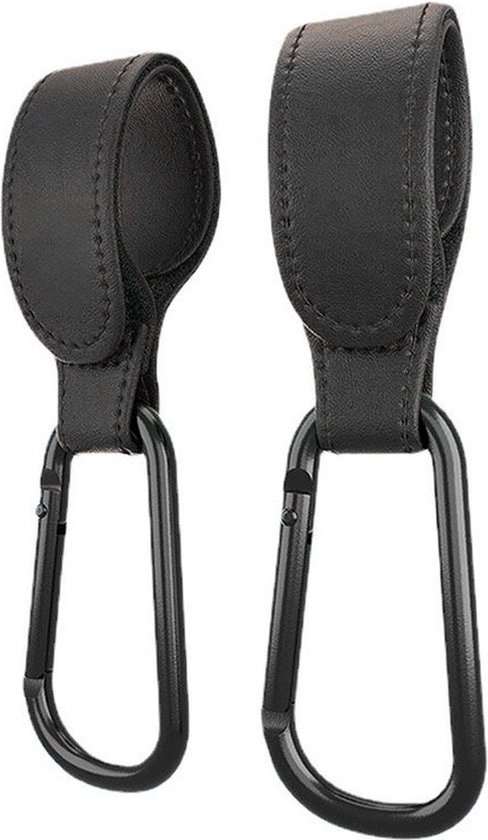 Kinderwagen tassenhaakjes - Haakjes voor tassen - Set van 2 - Extra stevig - Goedkoop - Buggy haakjes - zwart van Kinder