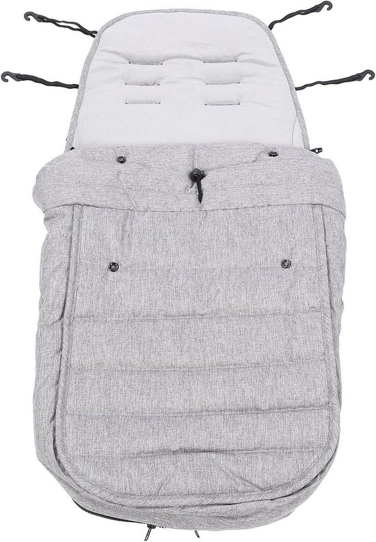 Kinderwagen Voetenzak - Baby Dekje - Bescherming Koud Weer - Verstelbaar Sluitsysteem - 40x85cm - Grijs