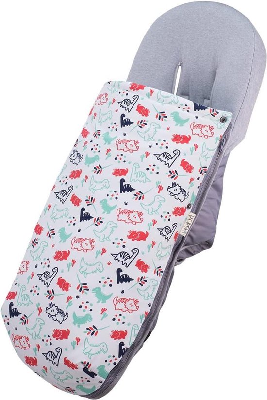 Kinderwagen Voetenzak - Baby slaapzak - Baby warm houden - 3- of 5-punts gordel - Universeel - Dino Party