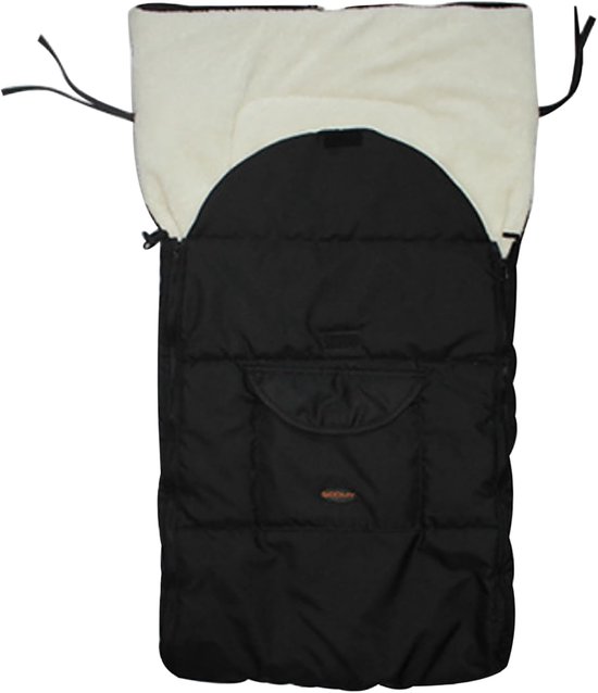 Kinderwagen Voetenzak - Baby Slaapzak - Warme Uitjes - Pluche Voering - 93x43cm - Zwart