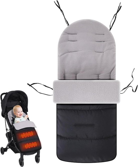 Kinderwagen voetenzak - Baby slaapzak - Warmte buiten - Verstelbaar ontwerp - 86x45cm - Grijs
