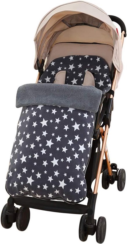Kinderwagen Voetenzak - Baby trappelzak - Baby warm houden - Verstelbaar gordelsysteem - 40 x 90 cm - Zwart