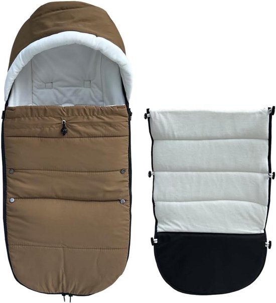 Kinderwagen voetenzak - Baby winterzak - Warm en droog - Universeel & spatwaterdicht - Tot 95 cm - Koffiebruin