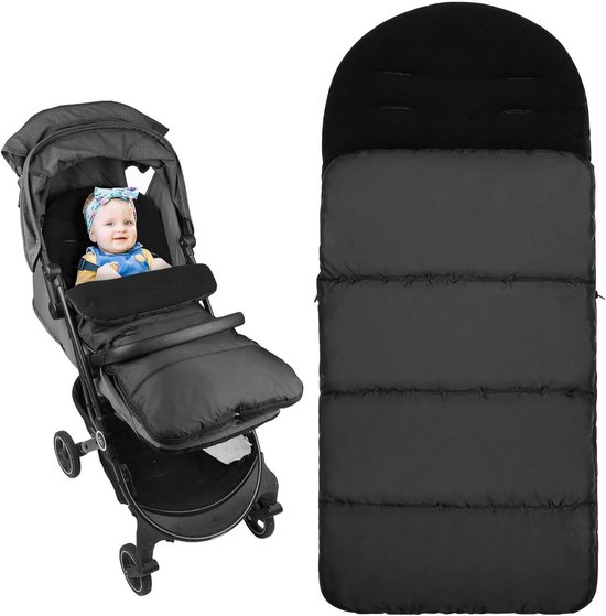 Kinderwagen Voetenzak - Baby Winterzak - Warm Houden - Wind- en Waterdicht - 318 x 217 x 43 cm - Zwart