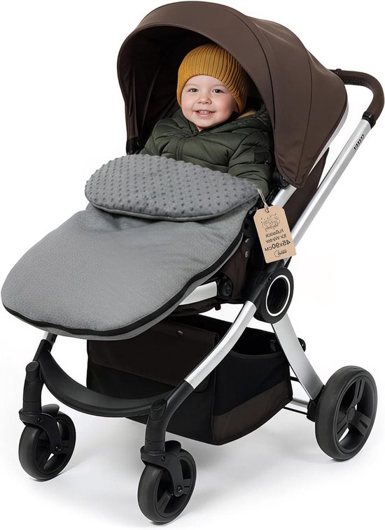 Kinderwagen Voetenzak - Buggy Inleg - Winter Wandelingen - Wind Waterafstotend - 90x45 cm - Grijs