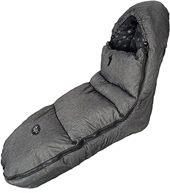Kinderwagen voetenzak - Buitendeken capuchon - Warmte buiten - Universele pasvorm - 1016 cm - Heidegrijs