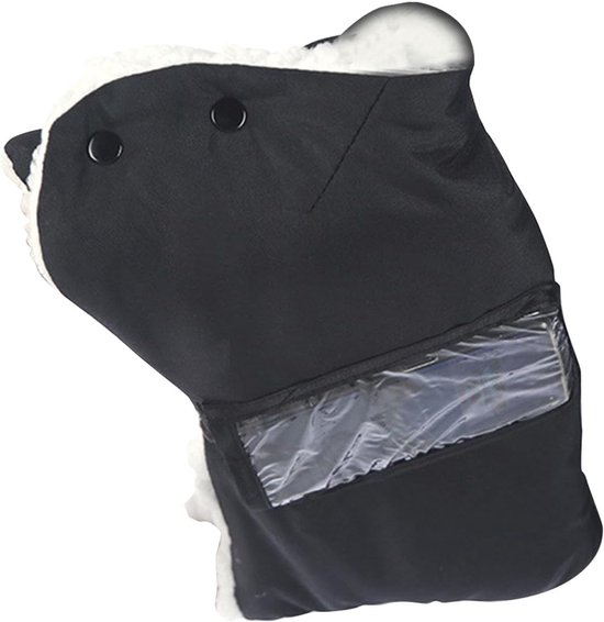 Kinderwagen Wanten - Handmof Kinderwagen - Koude Dagen Buiten - Waterdicht Doorzichtig Vak - 50x225 cm - Zwart