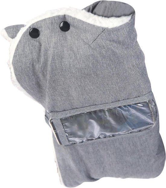 Kinderwagen Wanten - Handwarmers Kinderwagen - Buiten Wandelen - Waterdicht Doorzichtig Vak - 50x22.5 cm - Grijs van Merkloos