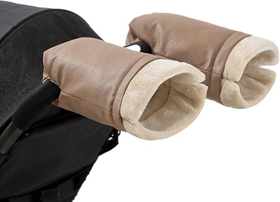 Kinderwagen Wanten - Wandelwagen Mutsen - Warm Blijven - Waterdicht Winddicht - 26x20cm - Kaki