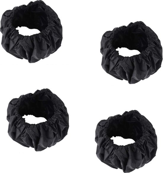 Kinderwagen Wiel Beschermhoes - Rolstoel Wiel Beschermer - 4 stuks - Diameter 12-14 cm - Beschermhoes - Kinderwagen - Wiel Beschermer - Stofdicht - Water Afstotend - Kinderwagen Accessoire - Zwart - Hoes - Anti-Vuil - Buggy accessoires van Kinder