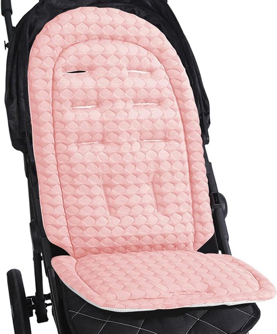 Kinderwagen Zitje - Wandelwagen Inzet - Babycomfort Reizen - Omkeerbaar Alle Seizoenen - 36x64 cm - Roze