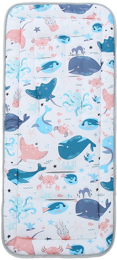 Kinderwagen zitkussen - universele ademende kinderwagenbekleding - zitkussen voor de kinderwagen - verdikte katoenen kinderwagenstoelhoes - 75*33cm -Stijl 1 van Merkloos