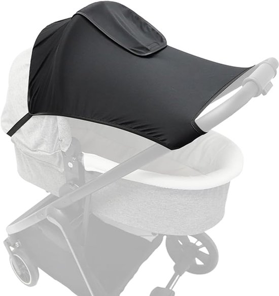 Kinderwagen Zonnescherm - Wandelwagen/ Buggy - Met Kijkvenster - Zonnedoek - Spatwaterdicht - Ademend - Parasol - Eenvoudig Te Bevestigen - UV-Doek - Verstelbaar - Past Op Bijna Elke Kinderwagen of Buggy - Universeel - Zwart van Merkloos