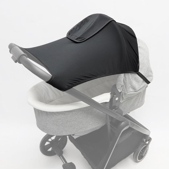 Kinderwagen Zonnescherm - Zonnedoek Kinderwagen - Zonnedoek buggy - Zonnedoek Wandelwagen - Zonnekap - Zonnedoek - Met kijkvenster - Buggy accessoire - Waterdichte, UV-werende - Parasol - voor kinderwagen - zwart van Merkloos