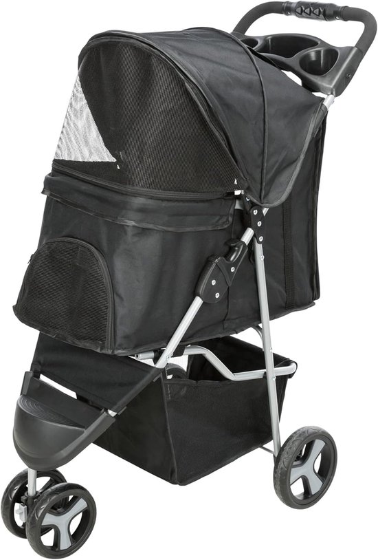 Kinderwagen zwart 47 × 100 × 80 cm – Perfect voor dieren onderweg