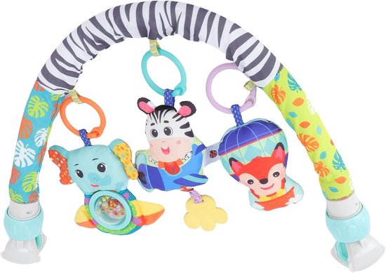Kinderwagenboog - Hangend Speelgoed - Baby Ontwikkeling - Interactief en Rustgevend - 40 x 31 cm - Zwart Wit