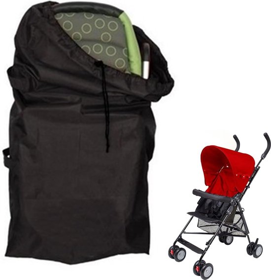 Kinderwagentas voor vliegtuig, reizen, kinderwagen, transporttas, vliegtuig, transporttas voor kinderzitje, beschermhoes voor kinderwagen, waterdichte beschermhoes voor kinderwagen voor baby's, zwart van Kinder