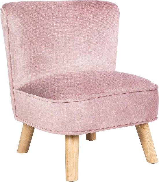 Kinderzetel comfortabele stoel - grijs fluweel - kindermeubelserie Lil Sofa - mauve/roze Kinderzetel van Childhome