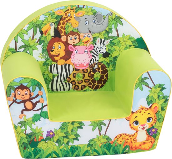 Kinderzetel Jungle Party - Kinderfauteuil - Kinderbank - Kindersofa - Kinder fauteuil - Kinderzeteljes peuters - Kinder zetel - Kinderstoel - kinderfauteuils - Speelgoed 1 jaar - Gomoor van Merkloos