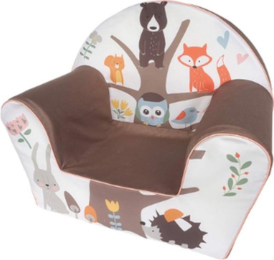 Kinderzetel - Kinderfauteuil - Peuterstoeltje - Dieren - Bos - Bruin van Kinder