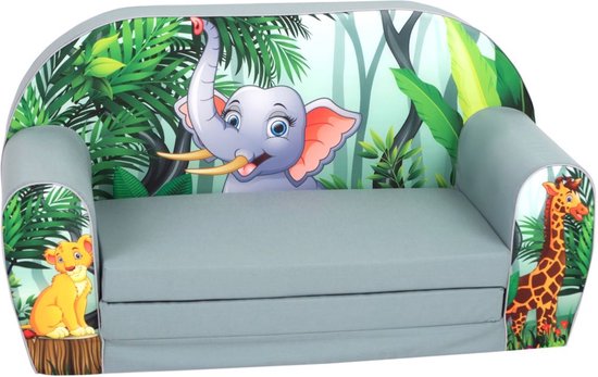 Kinderzetel Olifant Jungle Bank - Kinderfauteuil - Kinderbank - Kindersofa - Kinder fauteuil - Kinderzeteljes peuters - Kinder zetel - Kinderstoel - kinderfauteuils - Speelgoed 1 jaar - Gomoor van Merkloos