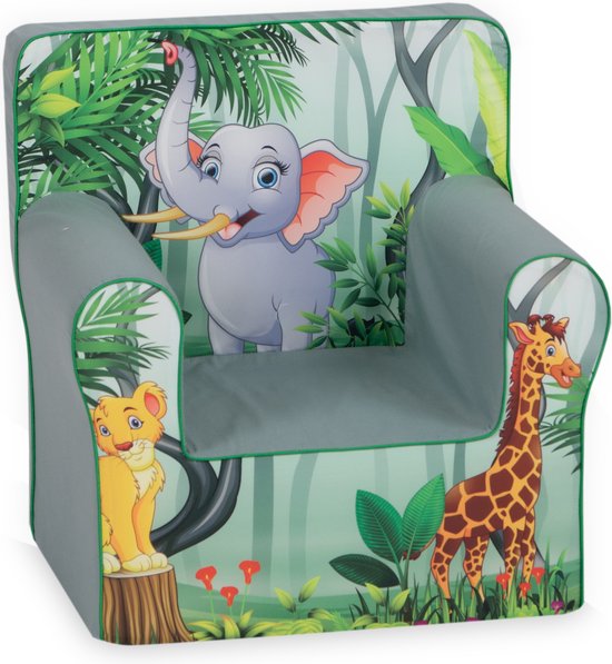 Kinderzetel Olifant Jungle Peuterstoel - Kinderfauteuil - Kinderbank - Kindersofa - Kinder fauteuil - Kinderzeteljes peuters - Kinder zetel - Kinderstoel - kinderfauteuils - Speelgoed 1 jaar - Gomoor van Merkloos
