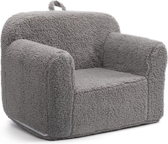 Kinderzetel - Zachte Kinderfauteuil - Knuffelschuim Gevulde Stoel - Peuterstoeltje - Grijs van Kinder
