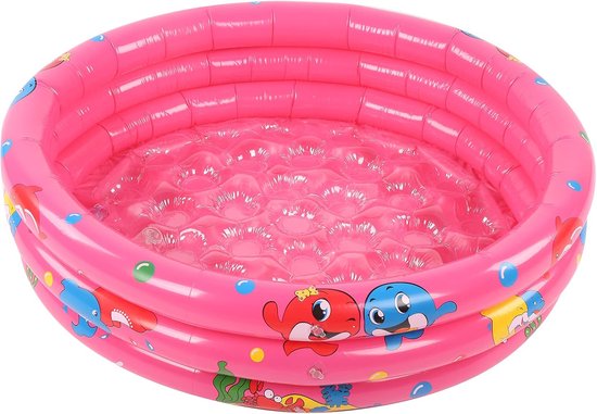 Kinderzwembad 3 Ringen - Peuterbad Babybad - Waterpret Buiten - Super Zacht Ontwerp - 90 cm - Roze