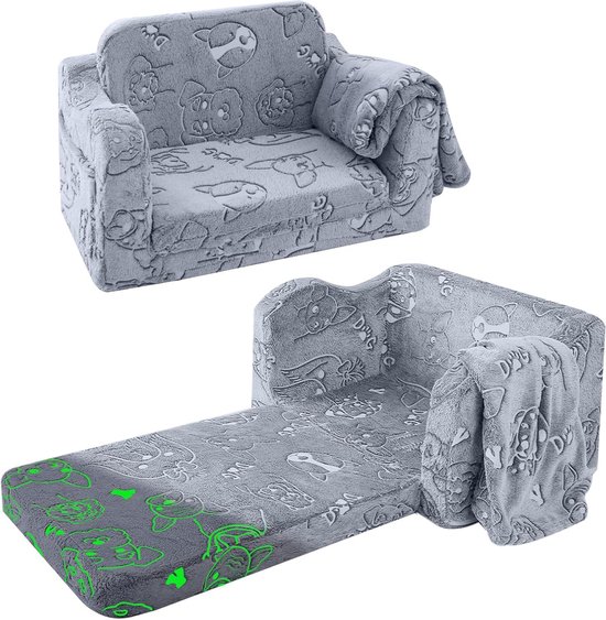 Kindvriendelijke Opvouwbare Kinderbank met Uitklapfunctie voor Slaap en Spel van Nidoco