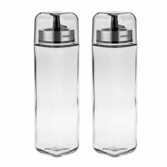 Kinghoff - Flessenset voor Olie en Azijn - Glazen Flessen - 270 ml - Milieuvriendelijk