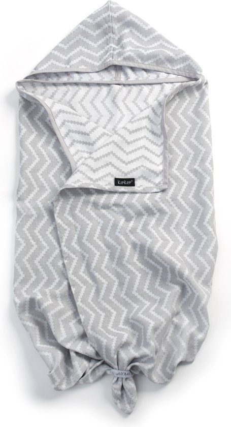 KipKep Blenker Badcape met Mutsje - Maat M - 100x70 cm - Indian Wig - Grey van KipKep