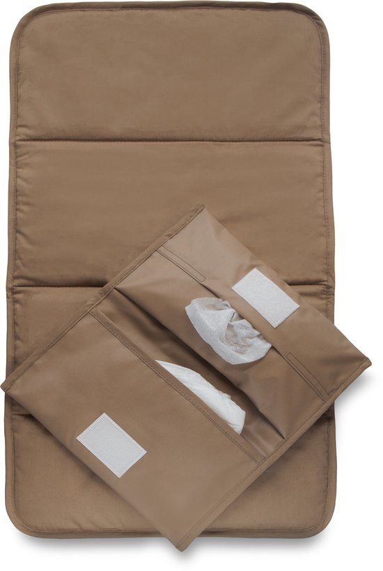 KipKep Napper Combi Verschonings-set - Coffee - bruin - verschoonmatje en luier-etuitje - rPET - wasbaar - gecoat van KipKep