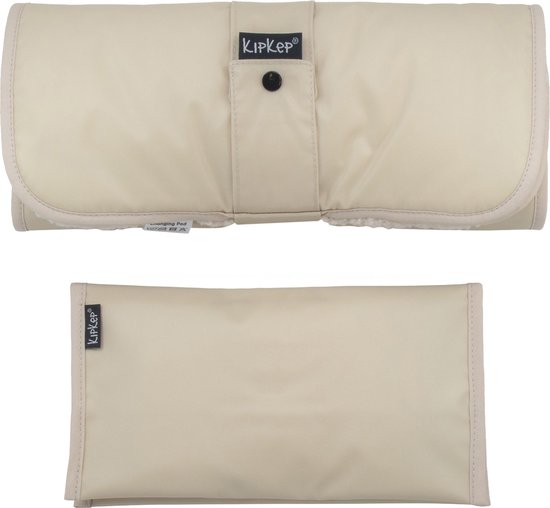 KipKep Napper Combi Verschonings-set Teddy - kleur Cookie - beige - verschoonmatje en luier-etuitje - rPET - wasbaar - waterafstotende zijde - zandkleur van KipKep