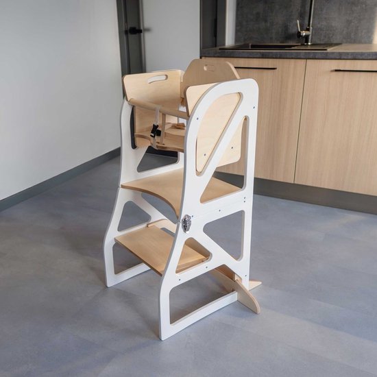 Kitchen Tower kinderstoel - combo set - wit van Merkloos