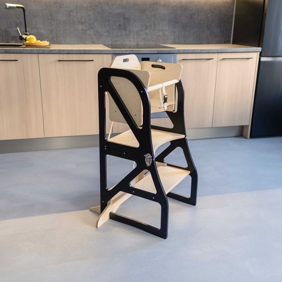 Kitchen Tower kinderstoel - combo set - zwart van Merkloos
