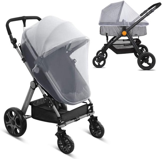 Klamboe Kinderwagen - Universele klamboe voor Kinderwagen & Ledikant - Muskietennet Kinderwagen - Muggennet - Klamboes - Kinderwagen- & Buggy accessoires - Kinderwagens & Buggy's - 1.5m - wit van Merkloos