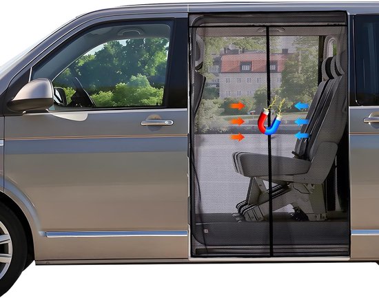 Klamboe magnetisch Geschikt voor VW T5 T6 voor schuifdeur, vliegenhor, insectenbescherming, zonwering, zijdeur schaduwnet, camping