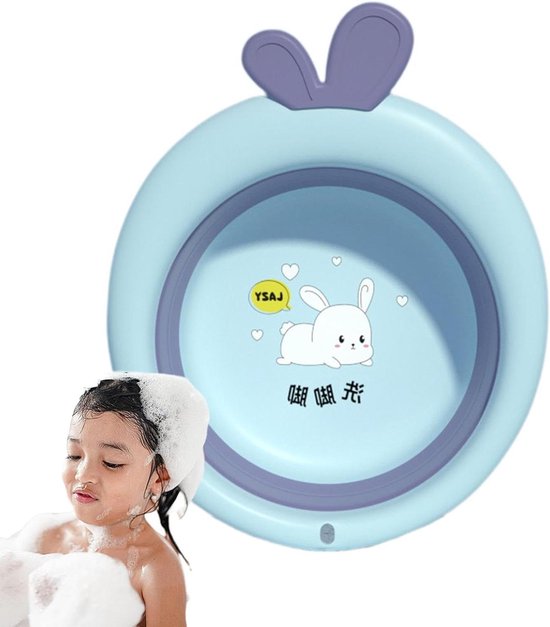 Klapwasbak Baby - Vouwbare Wastafel - Baby Wassen - Ruimtebesparend Ontwerp - 36.8 x 29.5 x 7.3 cm - Blauw