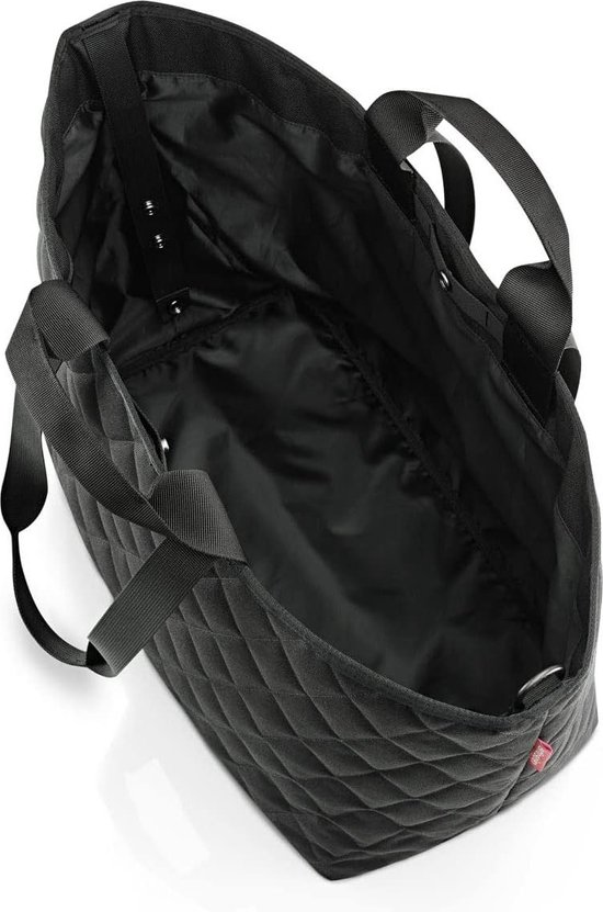 Klassieke shopper boodschappentas en handtas waterafstotend materiaal Rhombus zwart X-Large van Luxe Carry