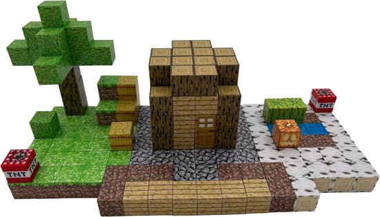 Klegu- minecraft magnetische blokken - 192 blokken - magnetisch speelgoed- magnetische blokken- bouwspeelgoed - Magnetic cubes van Klegu