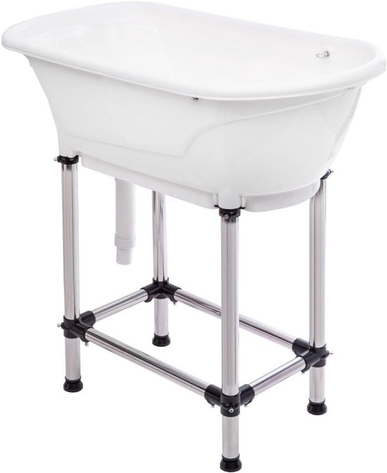 Klein wit hondenbad / puppybad met antislip pootjes