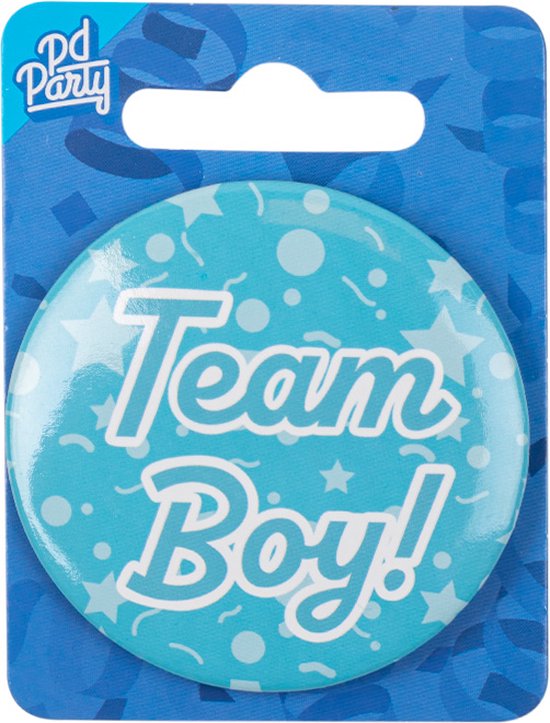 Kleine button | Team boy | blauw van Klein