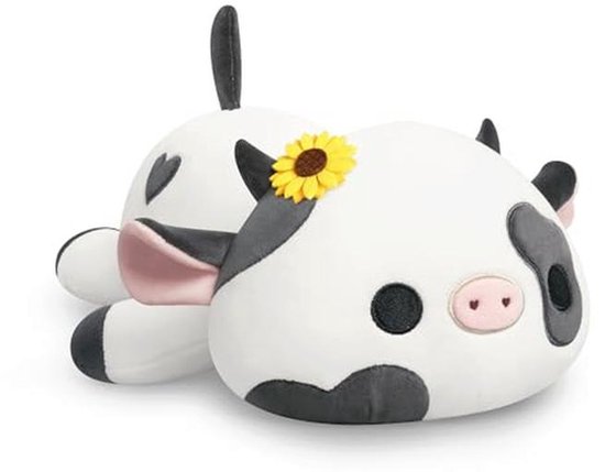 Kleine Pluche Koe Knuffeldier - Kawaii Speelgoed voor Kinderen - Perfect Cadeau voor Meisjes vanaf 3 jaar (23 cm) van Merkloos