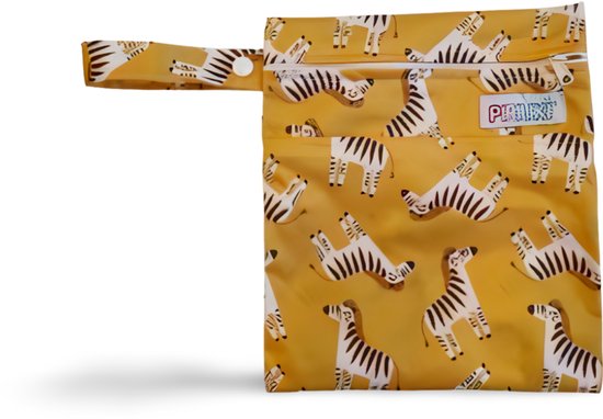 Kleine waterproof Wetbag | Luiertas | Twee waterdichte vakken | Met ophanglus | Zebra van Merkloos