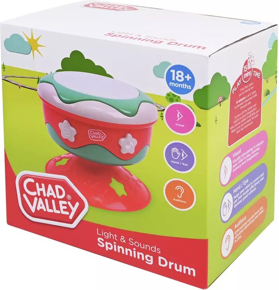Kleurrijke draaitrommel Chad Valley Spinning Drum van $